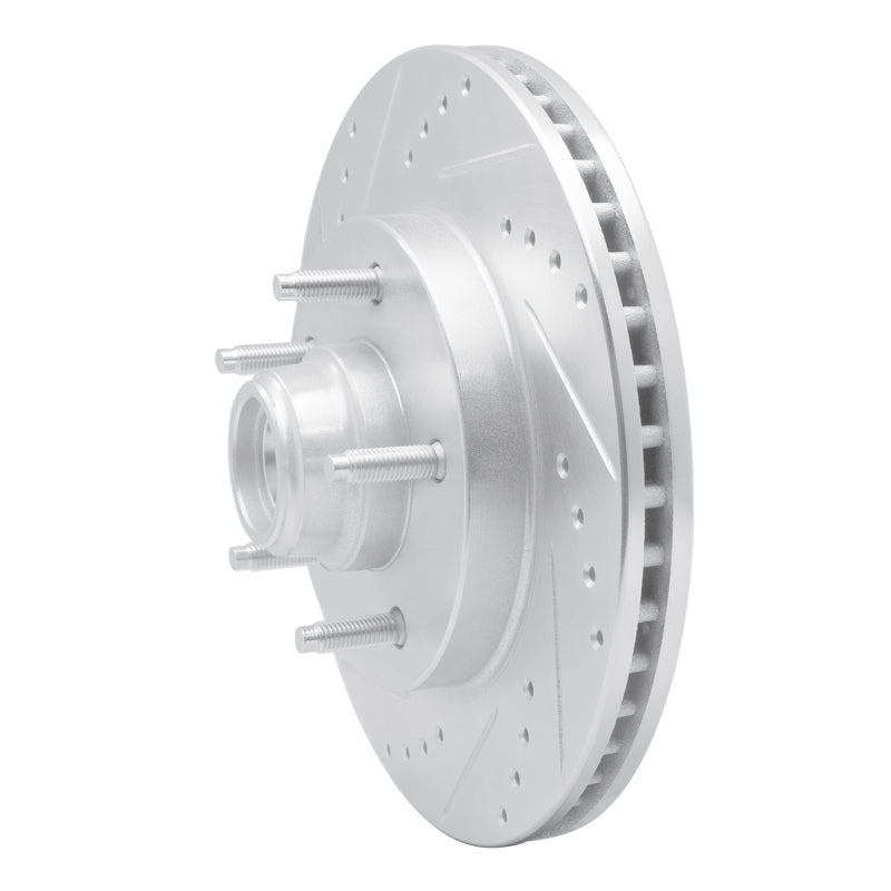 R1 Concepts R1 97-99 Ford F-150 RWD Front Left Drilled & Slotted Silver Brake Rotor