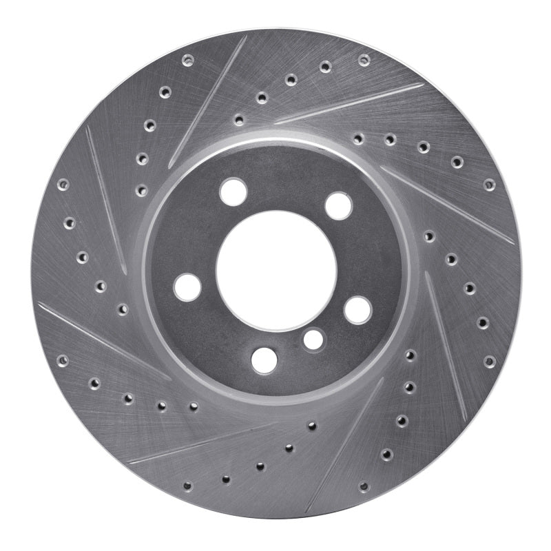 R1 Concepts R1 03-05 Land Rover Range Rover Front Left Drilled & Slotted Silver Brake Rotor