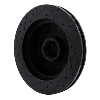 R1 Concepts R1 78-97 Dodge B200 / B200 Van / B250 Front Right Drilled & Slotted Black Brake Rotor