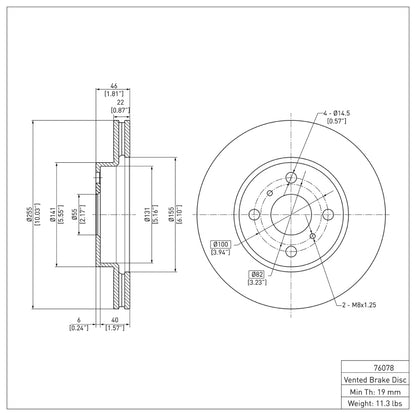DFC 06-19 Scion IQ Front GeoSPEC Coated Rotor