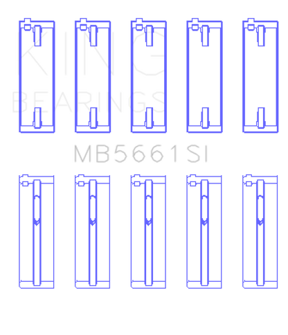 King Engine Bearings King Audi / Volkswagen ADZ/AWT/APK 1.6/1.8/2.0L Crankshaft Main Bearing Set (Set of 5) (Size  0.25)