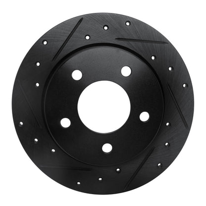 R1 Concepts R1 04-13 Mazda 3 Rear Left Drilled & Slotted Black Brake Rotor
