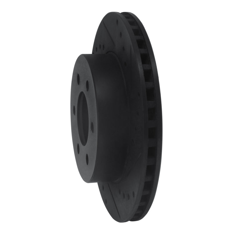 R1 Concepts R1 91-96 Dodge Dakota 4WD Front Right Drilled & Slotted Black Brake Rotor