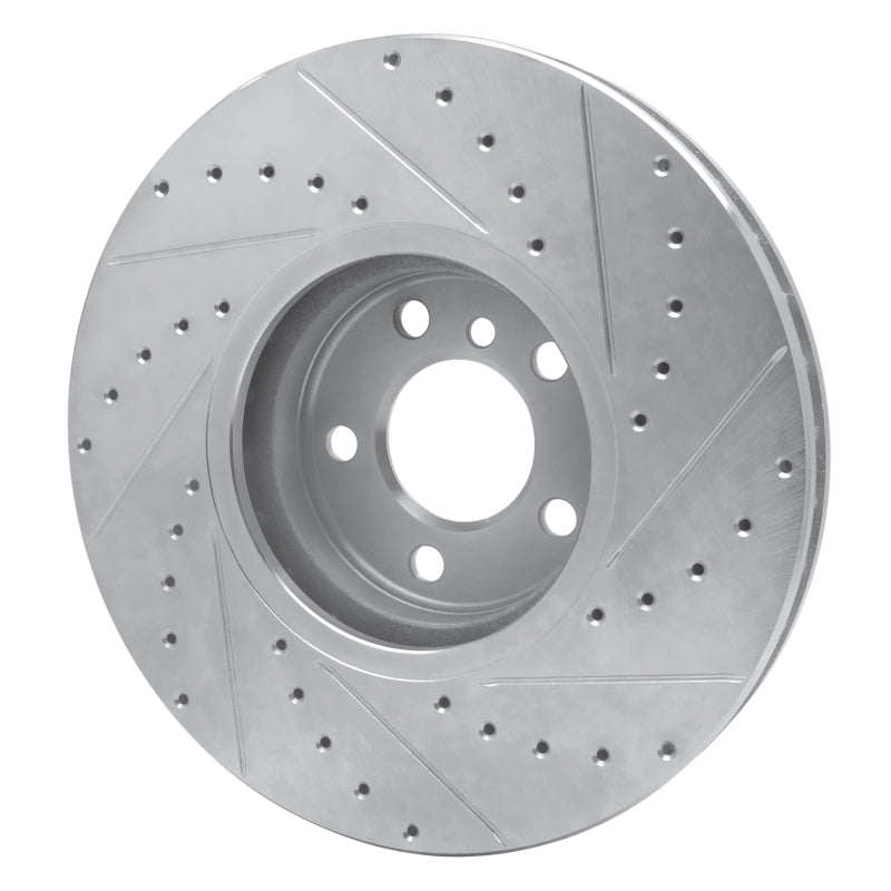 R1 Concepts R1 02-06 BMW X5 Front Left Drilled & Slotted Silver Brake Rotor