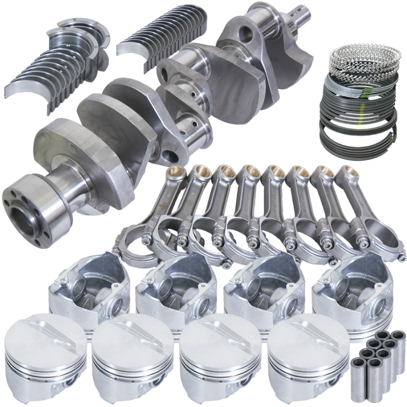 Eagle Chevy 350 1Pc 3.750in Crank 5.700in I-Beam Rods 4.030in Pistons 168 Tooth FP Balanced Assembly