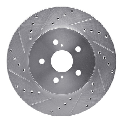 R1 Concepts R1 04-09 Lexus RX350 Front Left Drilled & Slotted Silver Brake Rotor