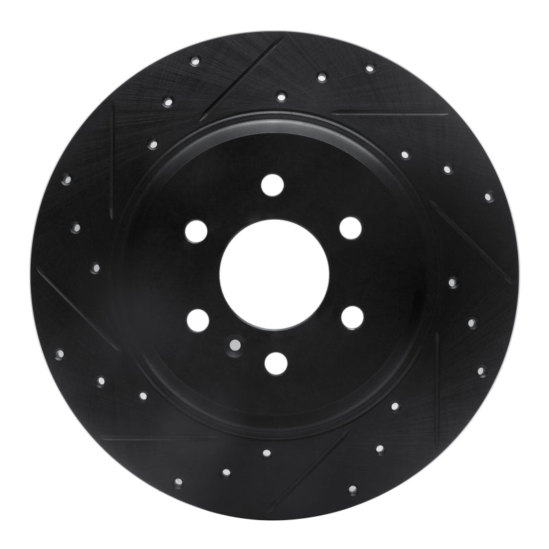 R1 Concepts R1 11-15 VPG MV-1 Rear Left Drilled & Slotted Black Brake Rotor