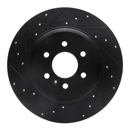 R1 Concepts R1 11-15 VPG MV-1 Rear Left Drilled & Slotted Black Brake Rotor
