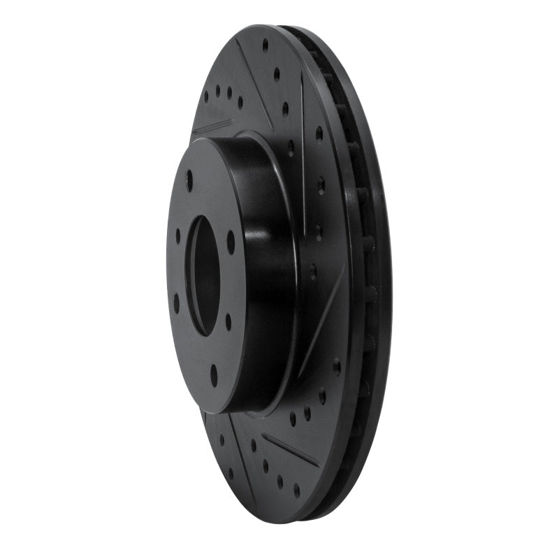 R1 Concepts R1 93-06 Infiniti G20 Front Right Drilled & Slotted Black Brake Rotor