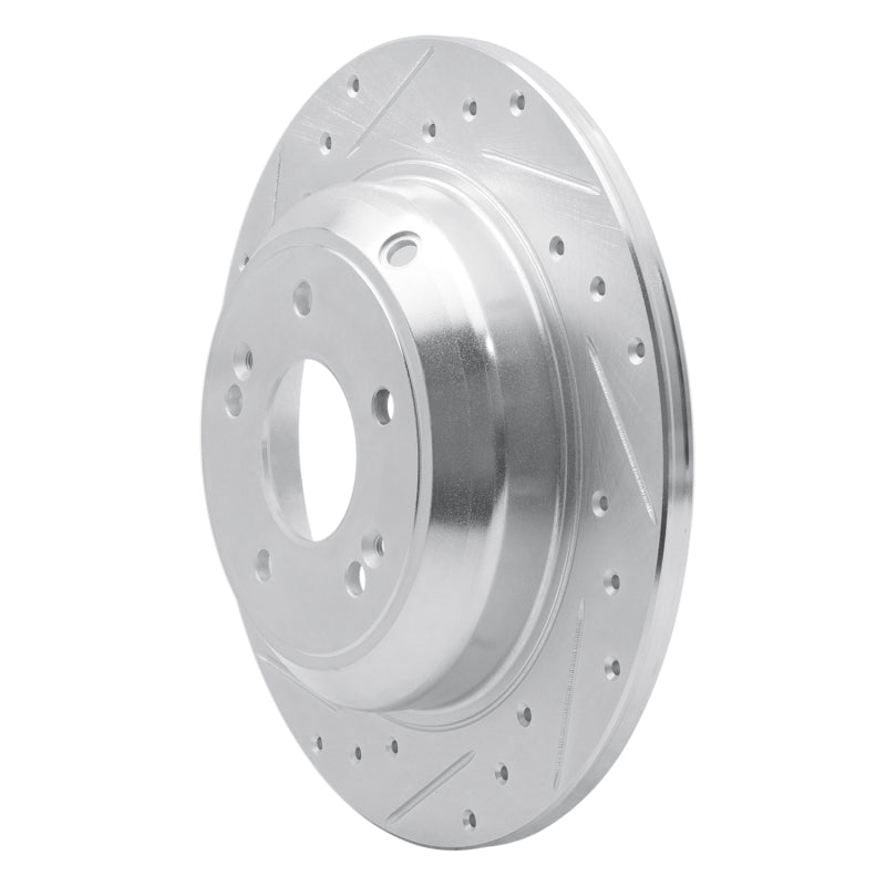 R1 Concepts R1 18-23 Genesis G70 Rear Left Drilled & Slotted Silver Brake Rotor