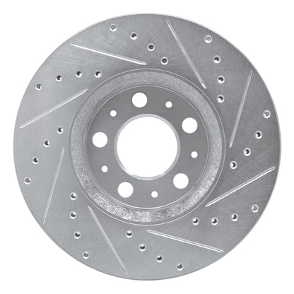 R1 Concepts R1 99-09 Volvo S80 Front Left Drilled & Slotted Silver Brake Rotor
