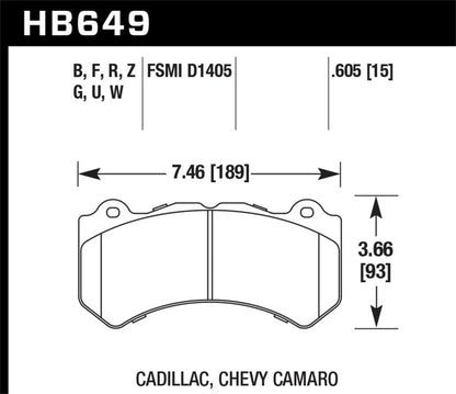 Hawk Performance Hawk 08-12 Cadillac CTS-V / 12 Jeep Grand Cherokee (WK2) SRT8 DTC-30 Front Race Brake Pads