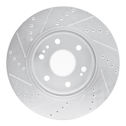 R1 Concepts R1 2019-2026 Cadillac Vistiq Front Right Drilled & Slotted Silver Brake Rotor