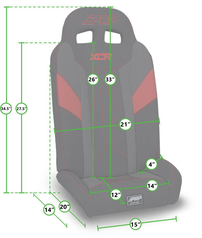 PRP Seats PRP Polaris RZR PRO XP4/PRO R4/Turbo R4 UTV XCR Fold Flat Rear Suspension Seats (Pair) - Black