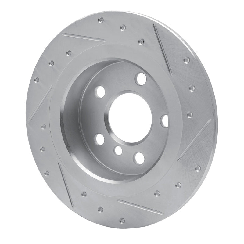 R1 Concepts R1 14-25 BMW i3 Rear Left Drilled & Slotted Silver Brake Rotor