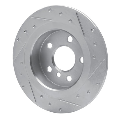 R1 Concepts R1 14-25 BMW i3 Rear Left Drilled & Slotted Silver Brake Rotor