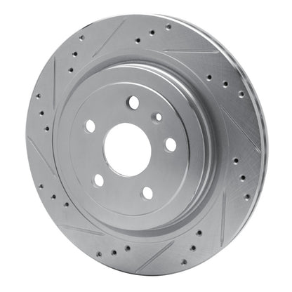 R1 Concepts R1 08-14 Cadillac CTS Rear Left Drilled & Slotted Silver Brake Rotor