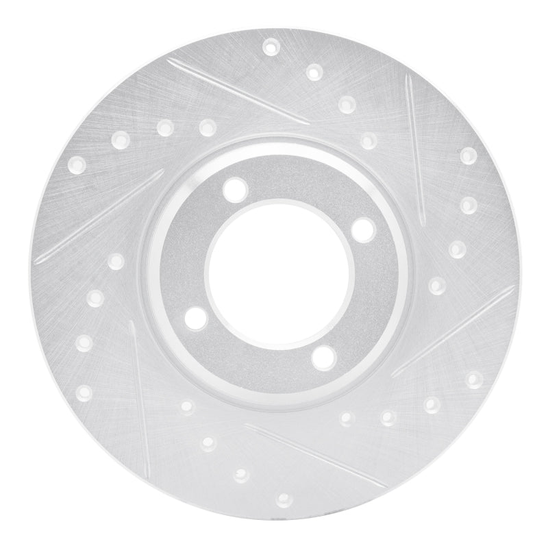R1 Concepts R1 63-86 Ford Cortina Front Right Drilled & Slotted Silver Brake Rotor