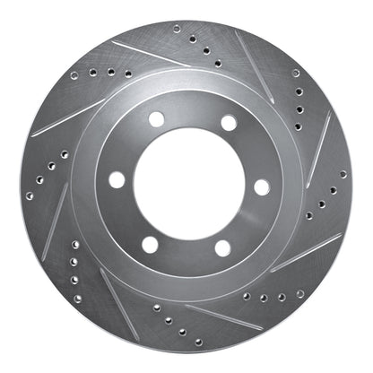 R1 Concepts R1 03-09 Lexus GX470 Front Right Drilled & Slotted Silver Brake Rotor