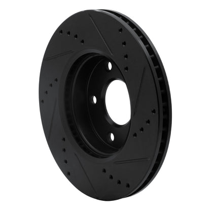 R1 Concepts R1 14-24 Mazda 3 Front Left Drilled & Slotted Black Brake Rotor