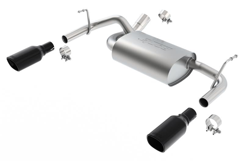 Borla 12-16 Jeep Wrangler 3.6AT/MT 4WD 2+4DR S/ SQ /RL/AC SR 2.5in, 2in Tip 3.5 sqx8 Black Chrome