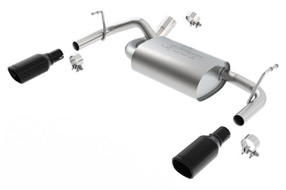 Borla 12-16 Jeep Wrangler 3.6AT/MT 4WD 2+4DR S/ SQ /RL/AC SR 2.5in, 2in Tip 3.5 sqx8 Black Chrome
