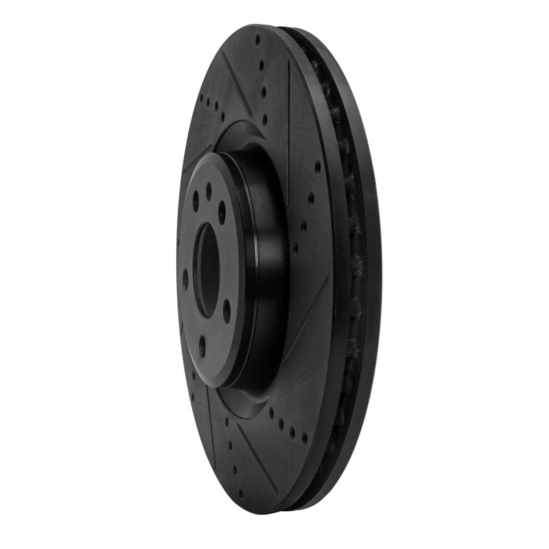 R1 Concepts R1 12-20 Audi A7 Quattro Front Right Drilled & Slotted Black Brake Rotor