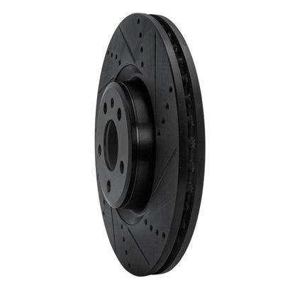 R1 Concepts R1 12-20 Audi A7 Quattro Front Right Drilled & Slotted Black Brake Rotor