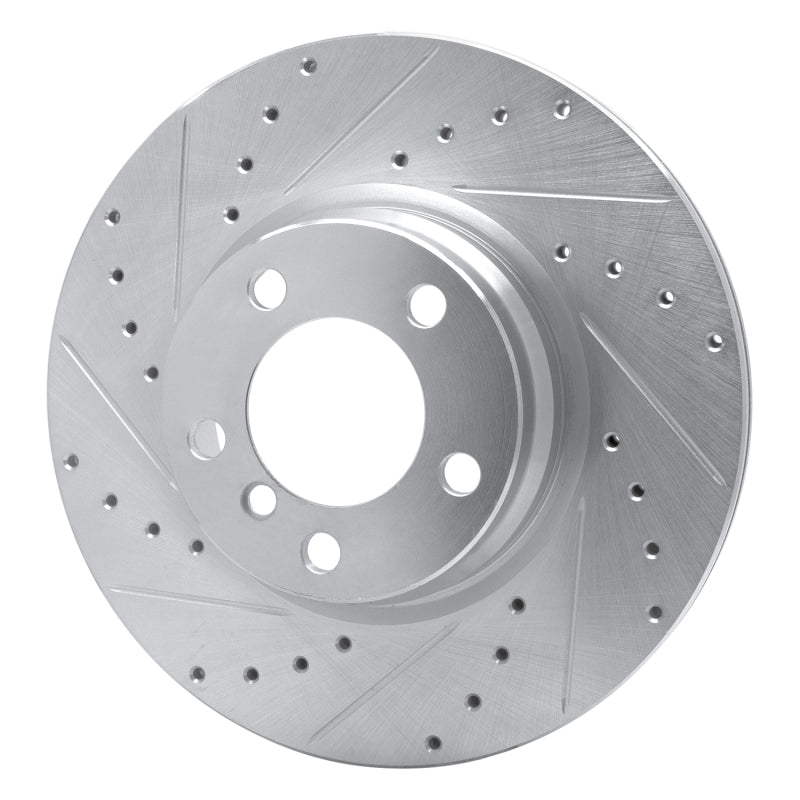 R1 Concepts R1 12-18 BMW 328I Front Left Drilled & Slotted Silver Brake Rotor