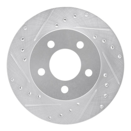 R1 Concepts R1 95-02 Ford Explorer Front Left Drilled & Slotted Silver Brake Rotor