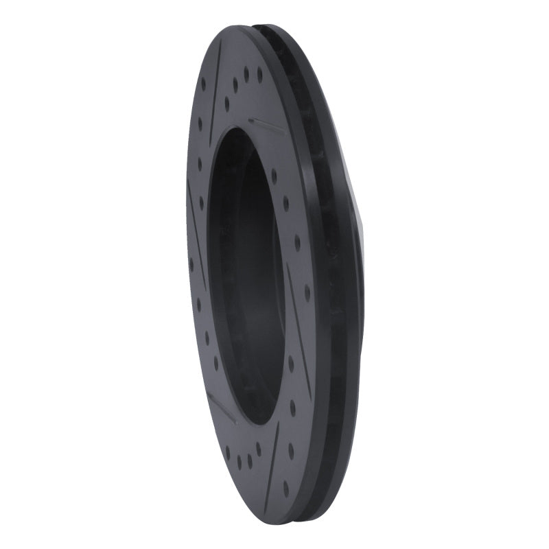 R1 Concepts R1 80-08 Audi 4000 Front Right Drilled & Slotted Black Brake Rotor