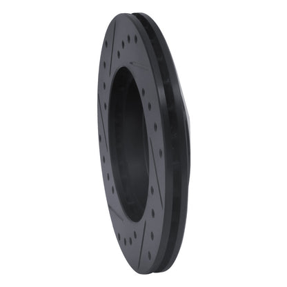 R1 Concepts R1 80-08 Audi 4000 Front Right Drilled & Slotted Black Brake Rotor