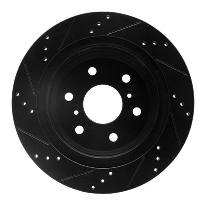 R1 Concepts R1 07-20 Cadillac Escalade Rear Right Drilled & Slotted Black Brake Rotor