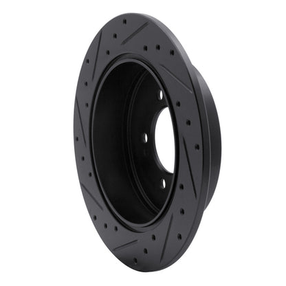 R1 Concepts R1 07-15 Mitsubishi Lancer Rear Right Drilled & Slotted Black Brake Rotor