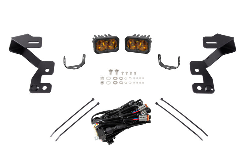 Diode Dynamics 2021 Ford Bronco Stage Series 2in LED Ditch Light Kit - Sport Yellow Pro Combo