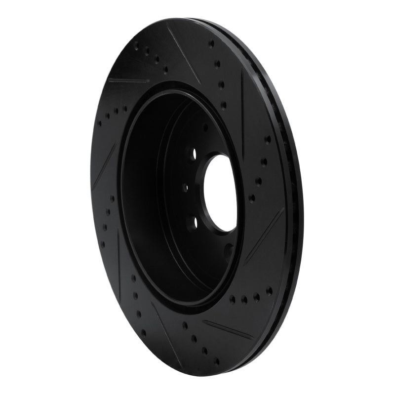 R1 Concepts R1 07-15 Mazda CX-9 Rear Left Drilled & Slotted Black Brake Rotor
