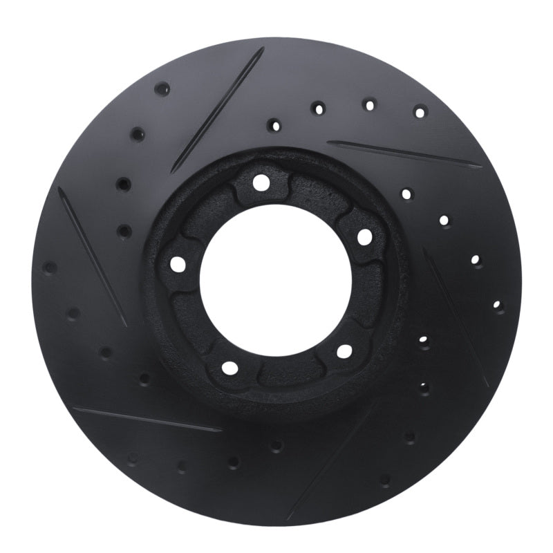 R1 Concepts R1 85-92 Toyota Pickup Front Right Drilled & Slotted Black Brake Rotor