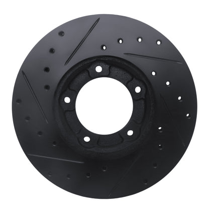 R1 Concepts R1 85-92 Toyota Pickup Front Right Drilled & Slotted Black Brake Rotor