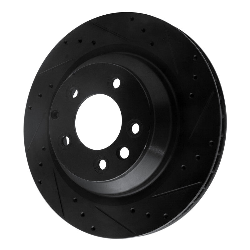 R1 Concepts R1 05-18 Porsche Cayenne Rear Right Drilled & Slotted Black Brake Rotor