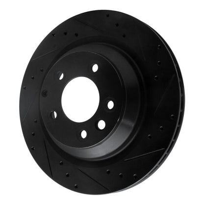 R1 Concepts R1 05-18 Porsche Cayenne Rear Right Drilled & Slotted Black Brake Rotor