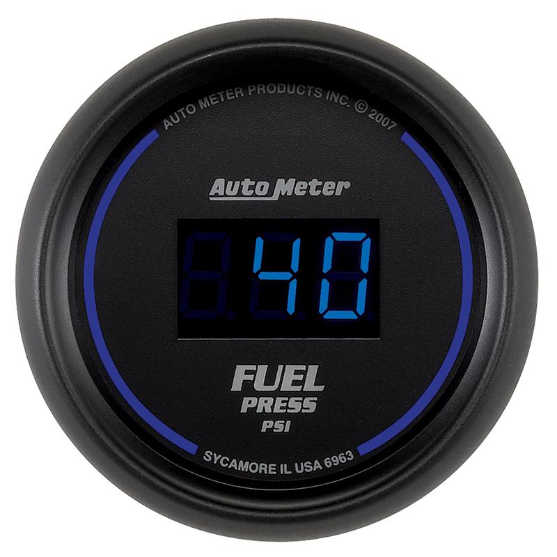 Autometer 52.4mm 1-100 PSI Black Digital Fuel Pressure Gauge