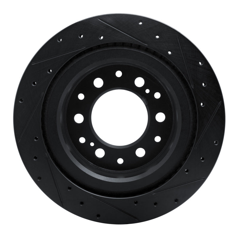 R1 Concepts R1 2022-2025 Lexus GX550 Rear Left Drilled & Slotted Black Brake Rotor