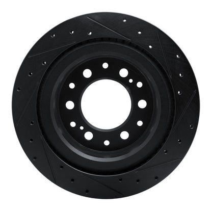 R1 Concepts R1 2022-2025 Lexus GX550 Rear Left Drilled & Slotted Black Brake Rotor