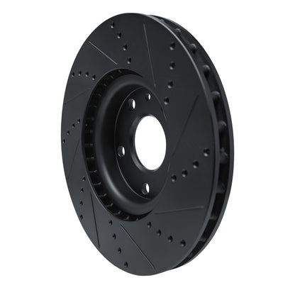 R1 Concepts R1 14-19 Chevrolet Corvette Front Left Drilled & Slotted Black Brake Rotor
