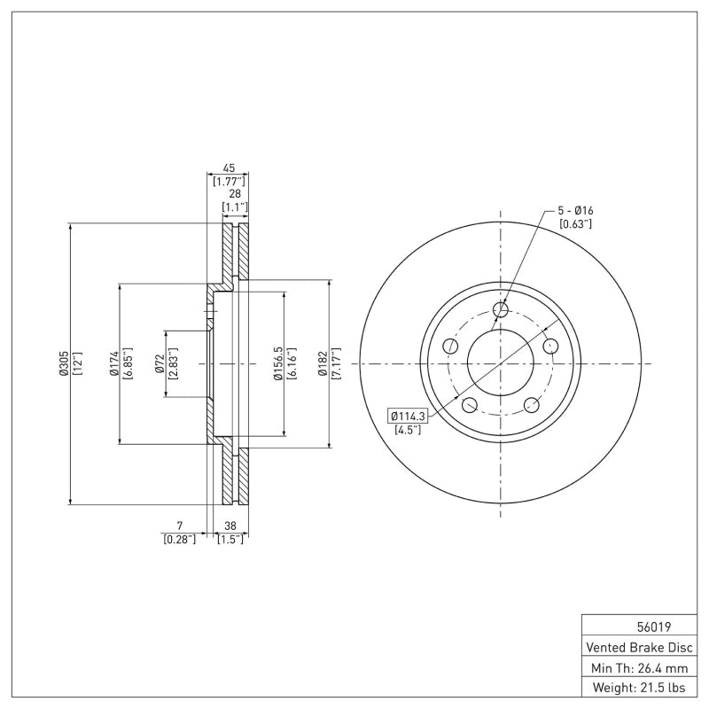 DFC 03-11 Ford Crown Victoria Front Brake Rotor