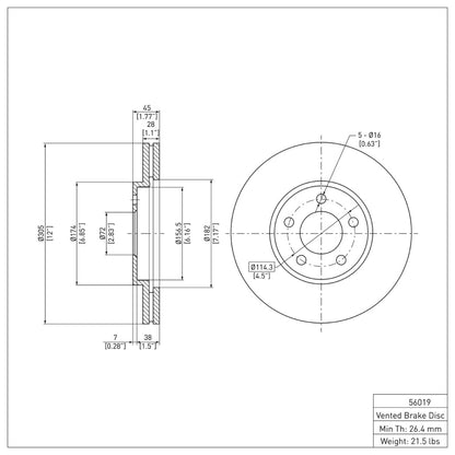 DFC 03-11 Ford Crown Victoria Front GeoSPEC Coated Rotor