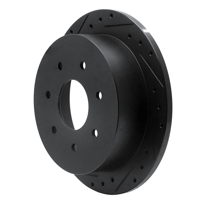 R1 Concepts R1 97-04 Ford F-150 4WD Rear Left Drilled & Slotted Black Brake Rotor