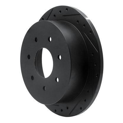 R1 Concepts R1 97-04 Ford F-150 4WD Rear Left Drilled & Slotted Black Brake Rotor