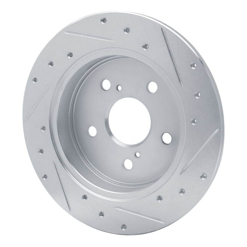 R1 Concepts R1 15-25 Lexus ES350 Rear Left Drilled & Slotted Silver Brake Rotor