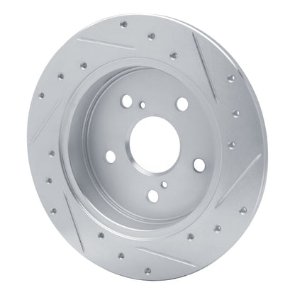 R1 Concepts R1 15-25 Lexus ES350 Rear Left Drilled & Slotted Silver Brake Rotor